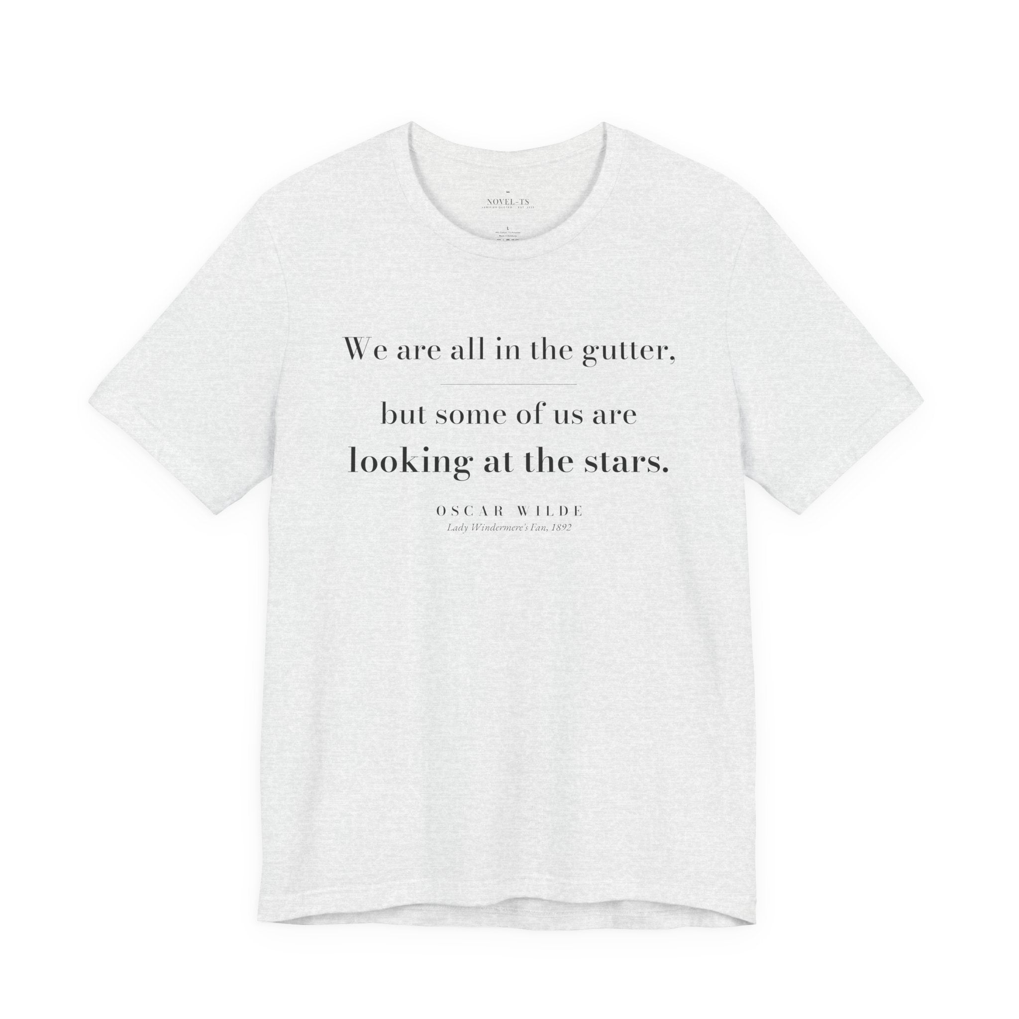 Some of Us Are Looking at the Stars — Oscar Wilde Quote T-Shirt | White