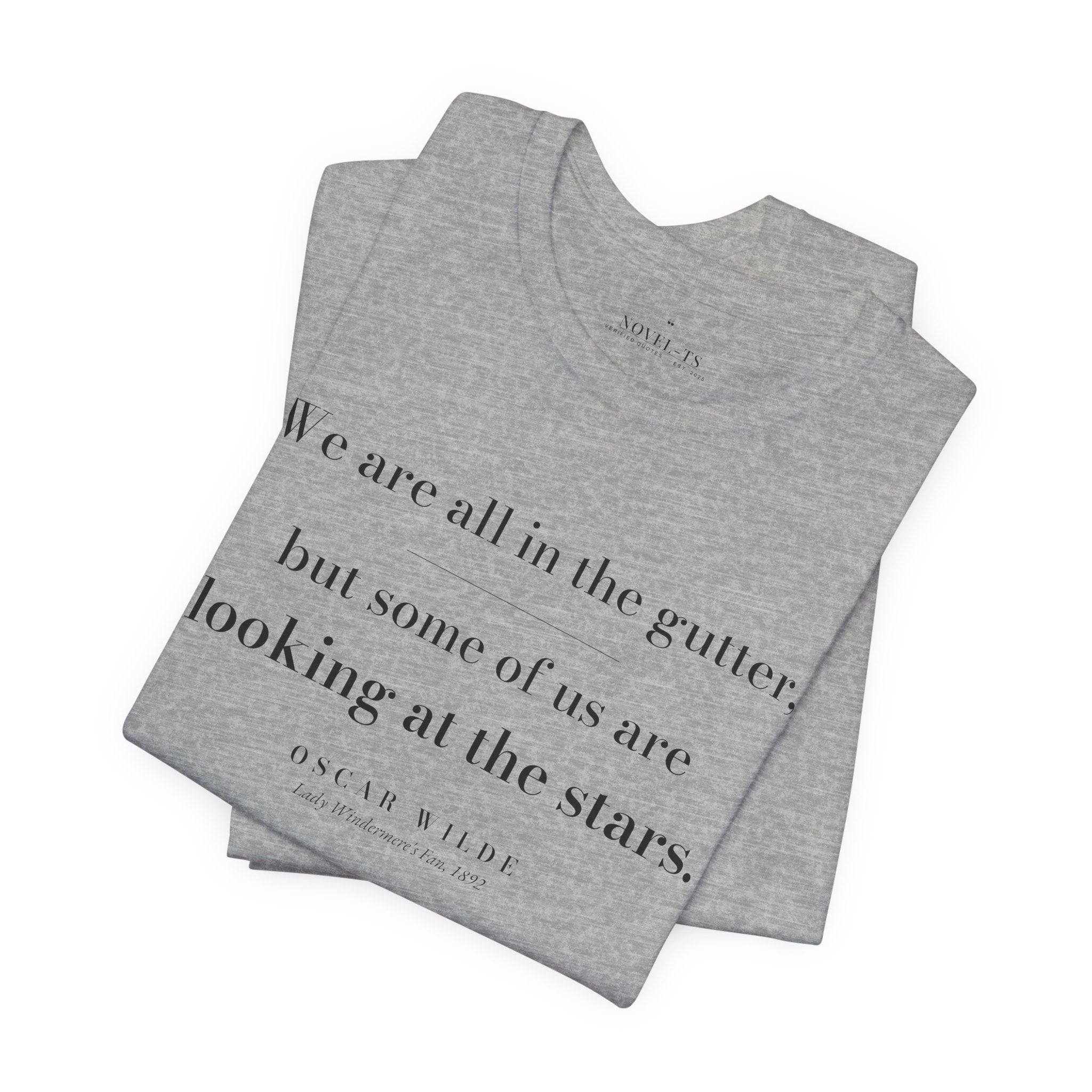 Some of Us Are Looking at the Stars — Oscar Wilde Quote T-Shirt | White