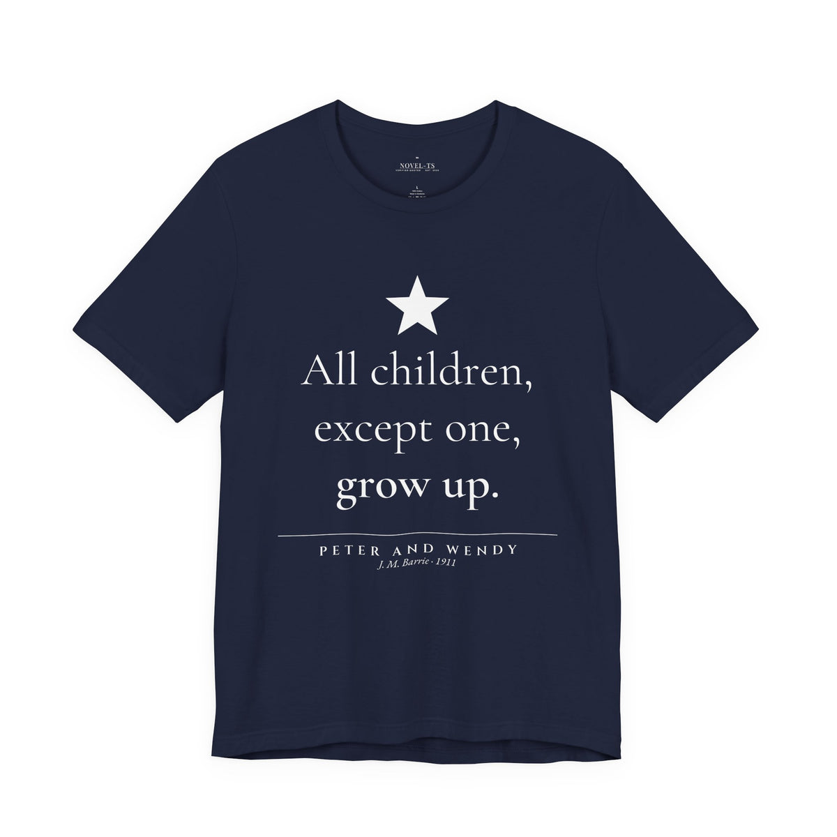 All Children, Except One, Grow Up — Peter and Wendy First Line T-Shirt | Black