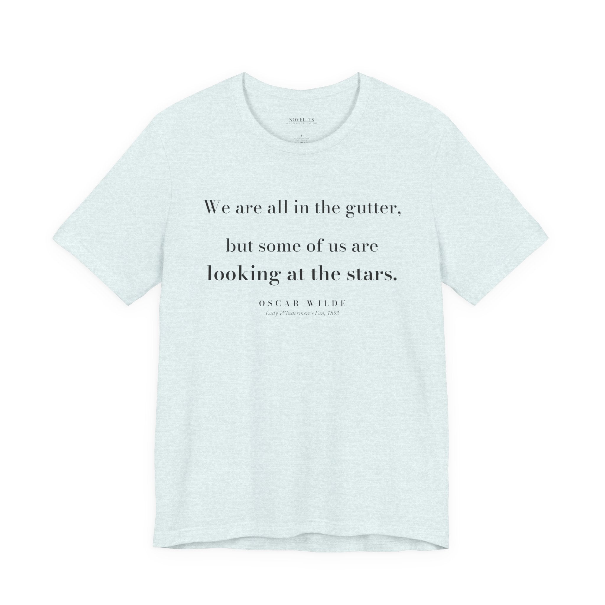 Some of Us Are Looking at the Stars — Oscar Wilde Quote T-Shirt | White