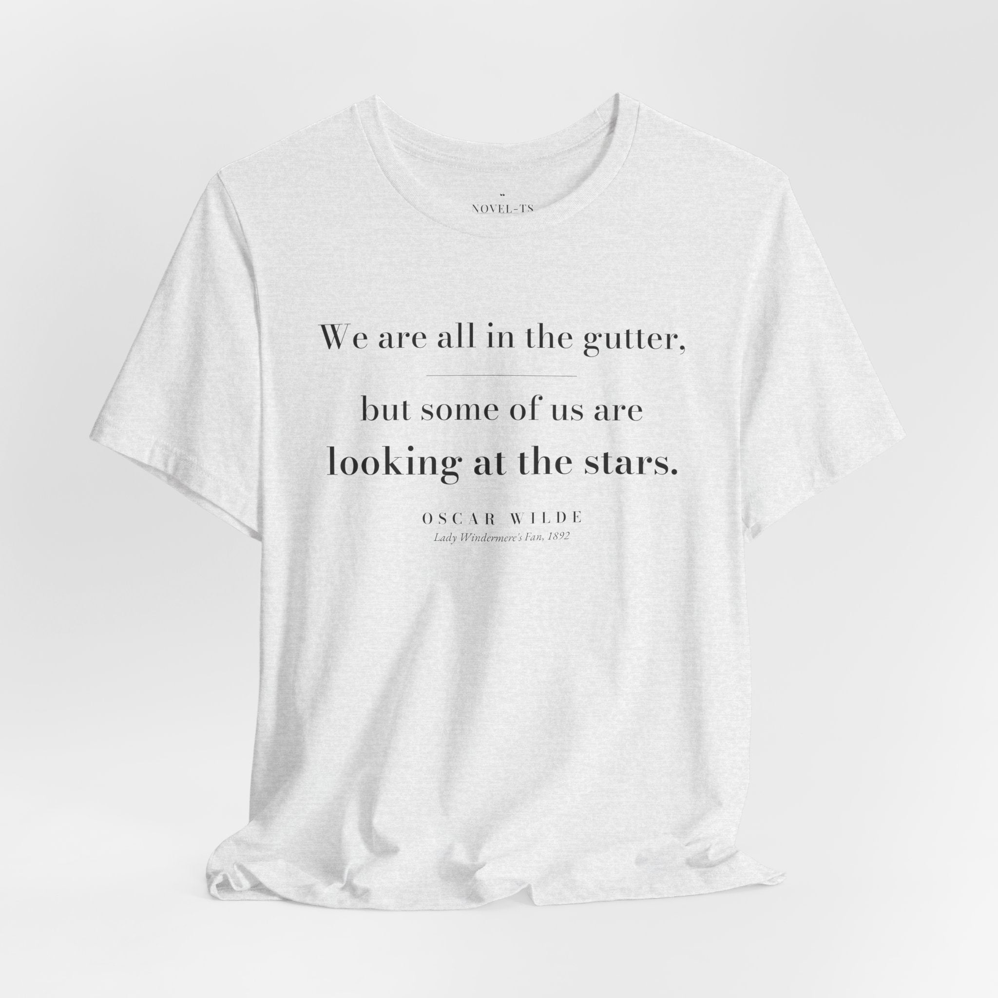 Some of Us Are Looking at the Stars — Oscar Wilde Quote T-Shirt | White