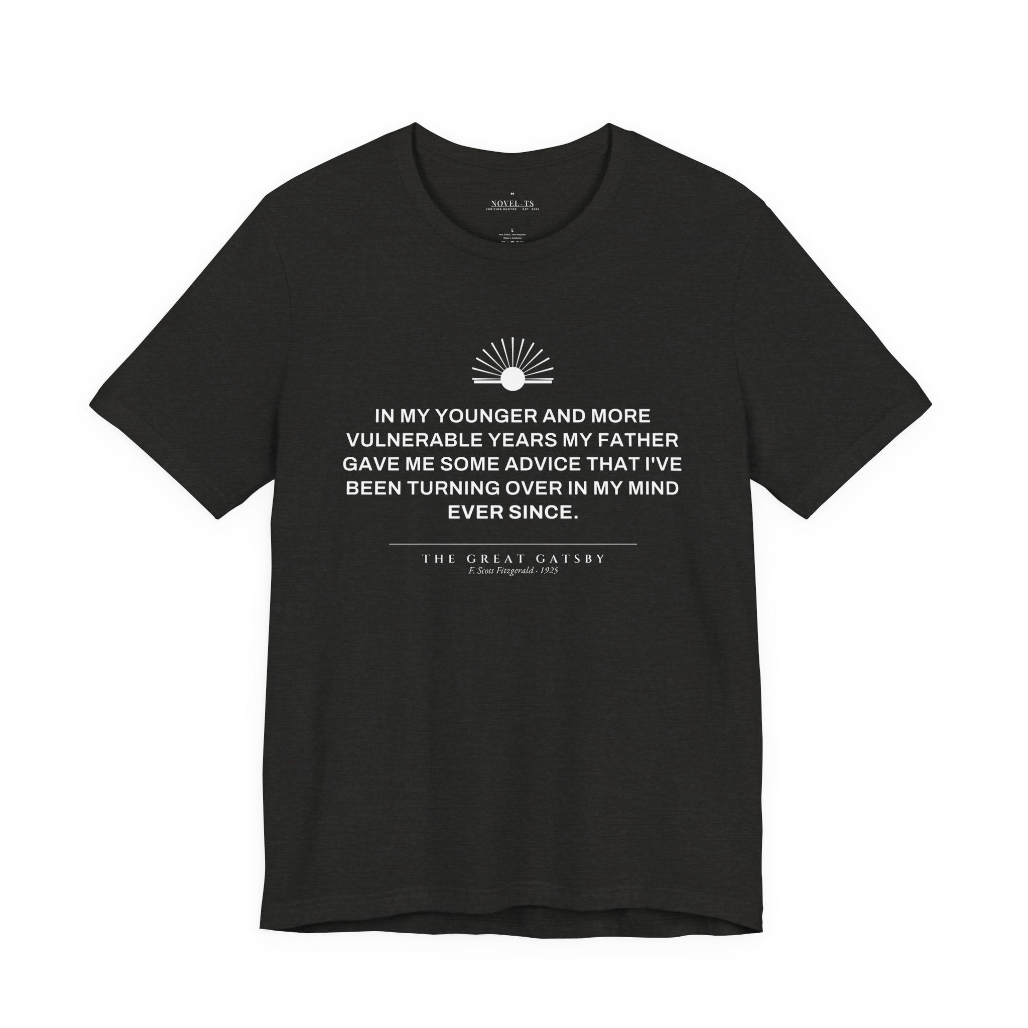 In My Younger and More Vulnerable Years — The Great Gatsby First Line T-Shirt | Black