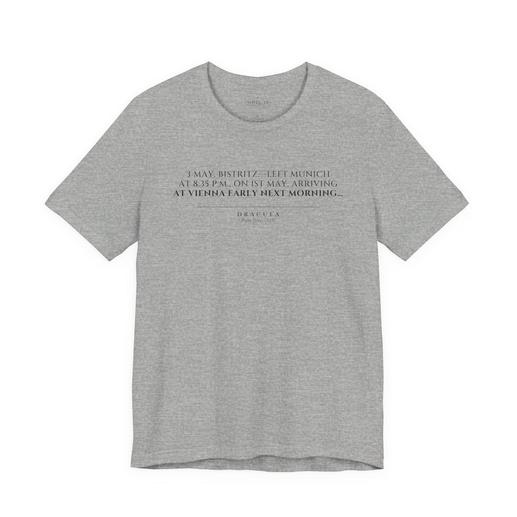 Left Munich at 8:35 P.M. — Dracula First Line T-Shirt | White