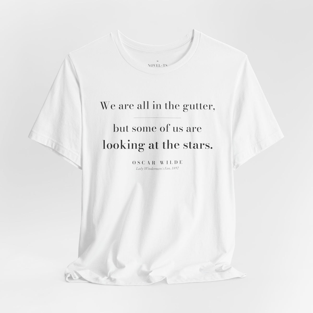Some of Us Are Looking at the Stars — Oscar Wilde Quote T-Shirt | White