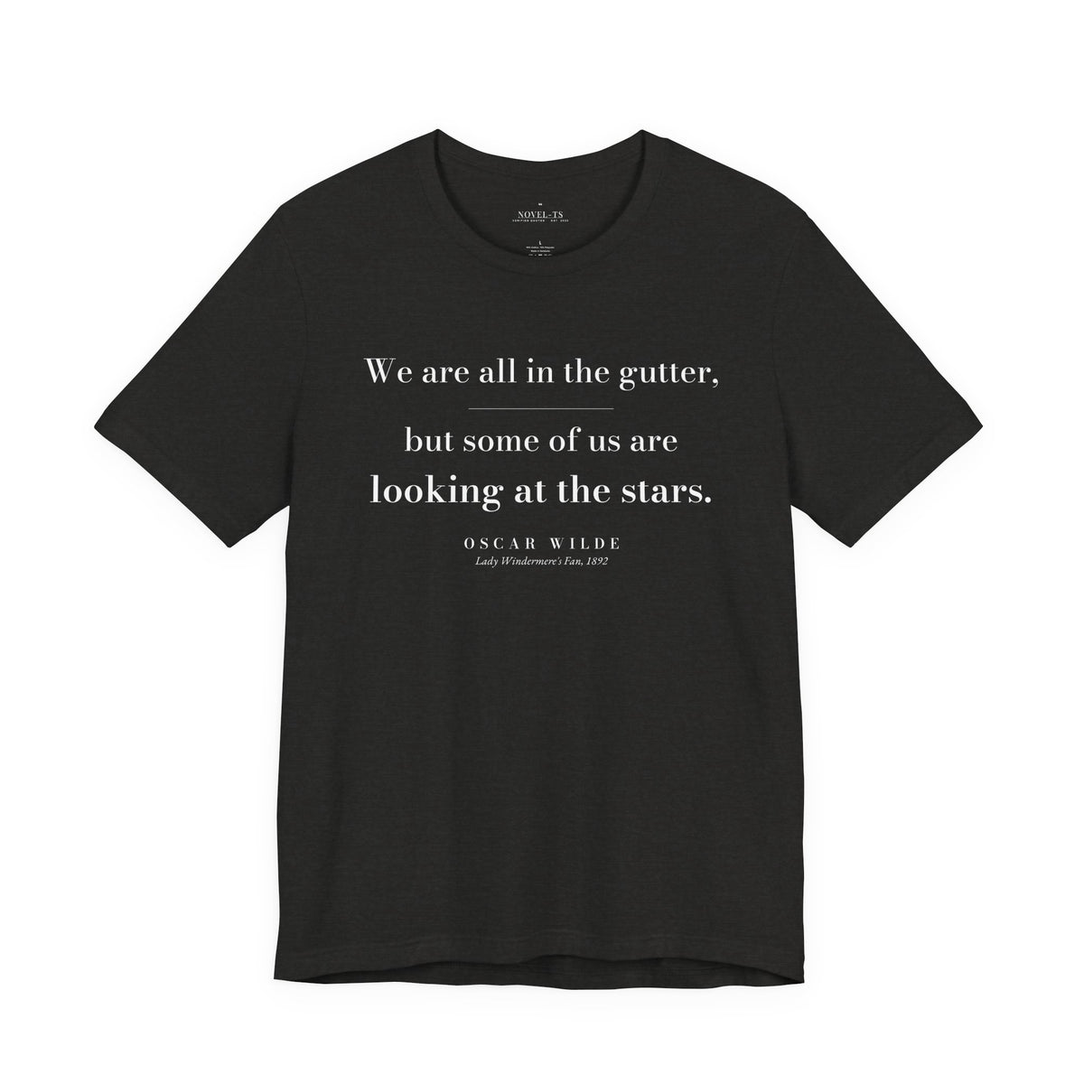 Some of Us Are Looking at the Stars — Oscar Wilde Quote T-Shirt | Black